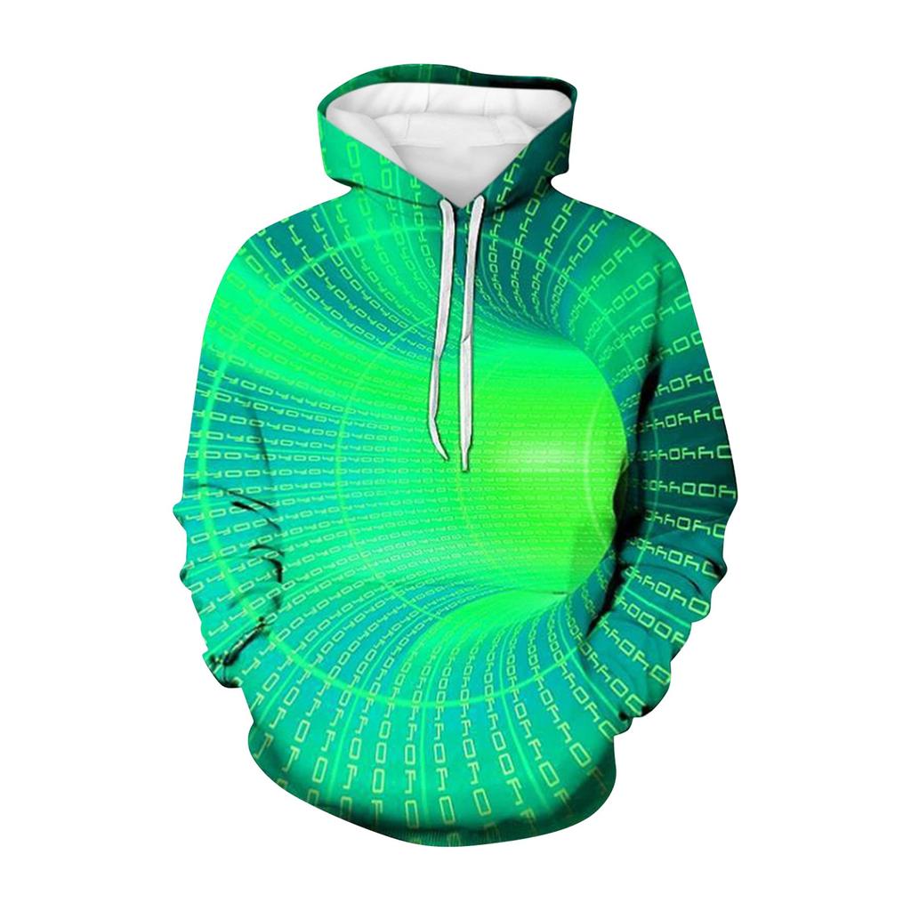 3D Sweater Vortex Print Long Sleeve Hoodie Men's Sportswear