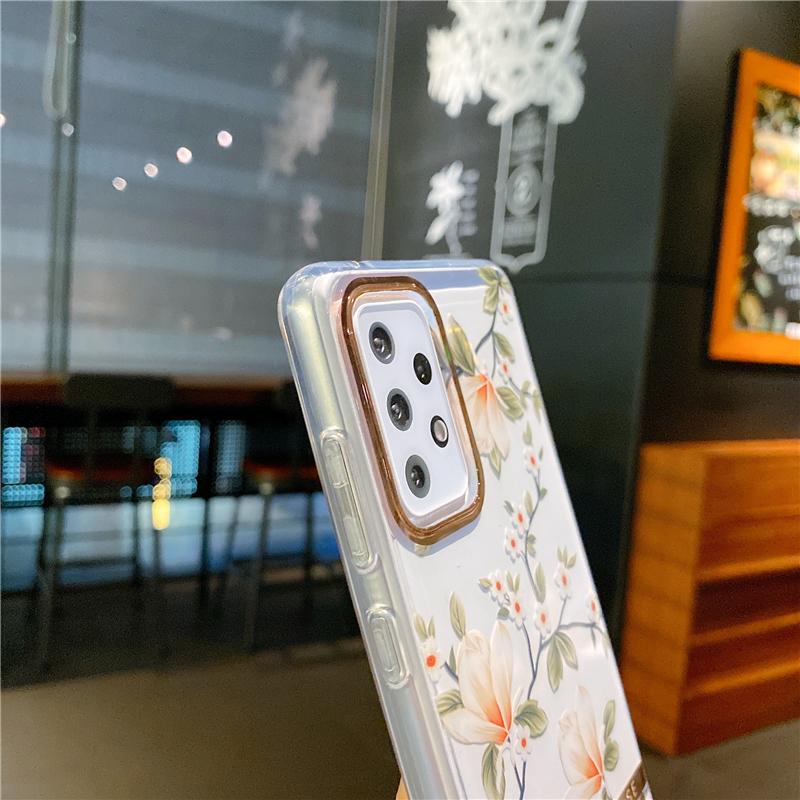 Flower Leaf Soft Silicone Case For Samsung Galaxy A12 A52 A72 5G A51 A71 S20 FE S21 S30 Plus Ultra iPhone 12 11 Pro Max 8 7 Plus Clear Back Cover