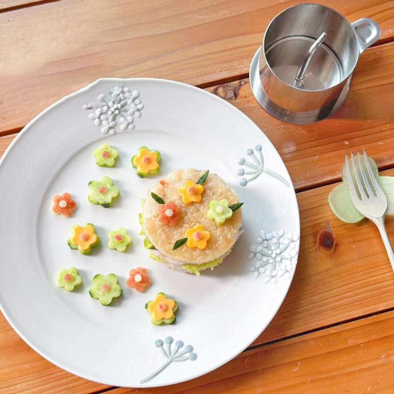 Runde Reisbällchenform mit Ausdrücker Edelstahl Dessert Mousse Kuchenringe Leichtes Entformen Sushi-Zubereitungsform Küchenwerkzeug
