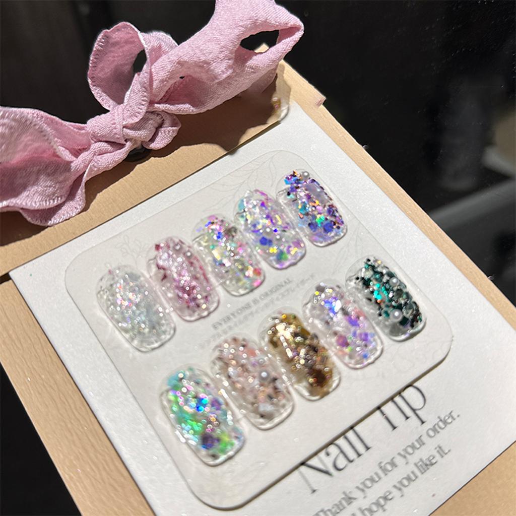 1Box Nail Glitter Powder Silver Glitter Iridescent Flakes Sequins Super Shining Paillette Pigment Dust For Nails Decoration