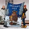 Coperta Stampata Personalizzata con Nome - Tema Il Gruffalò - Perfetta per Divano, Letto, Viaggi e Uso Esterno | Lavabile in Lavatrice, Accogliente e Resistente.