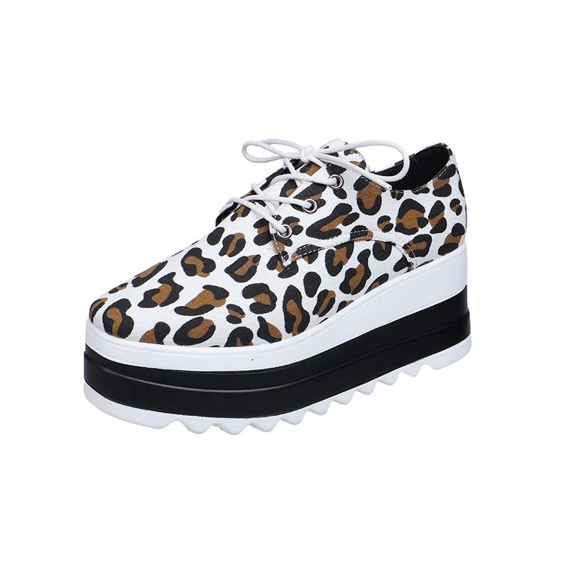 Moda Leopard Kobiety Casual Sneakers Oddychające Buty do chodzenia Siatkowe Płaskie Buty Sneakers Siłownia Wulkanizowane Trampki Damskie Buty Platformowe