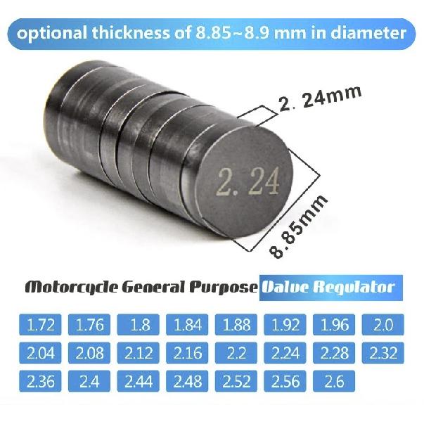 23pcs Motorcycle Engine Parts Adjustable Valve Pad Shims diameter 8.85-8.9 mm thickness 1.72mm - 2.6mm Valve Shim Kits