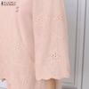 ZANZEA Women Short Sleeve Blouse and Shorts Summer Two Piece Suit Sets