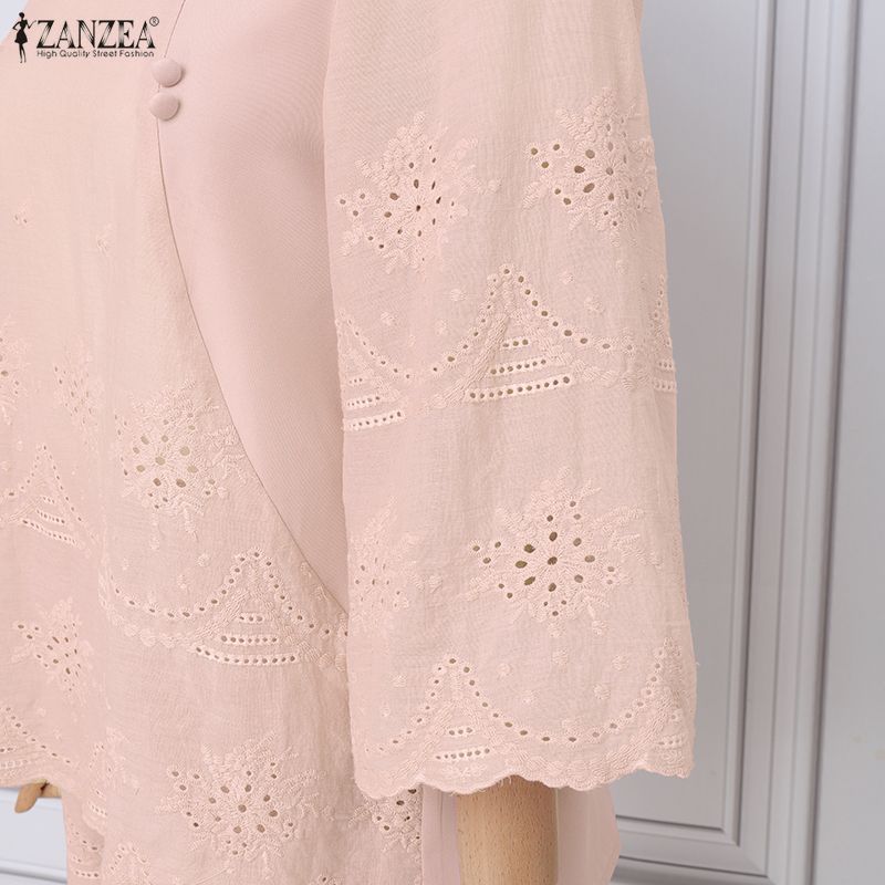 ZANZEA Women Short Sleeve Blouse and Shorts Summer Two Piece Suit Sets