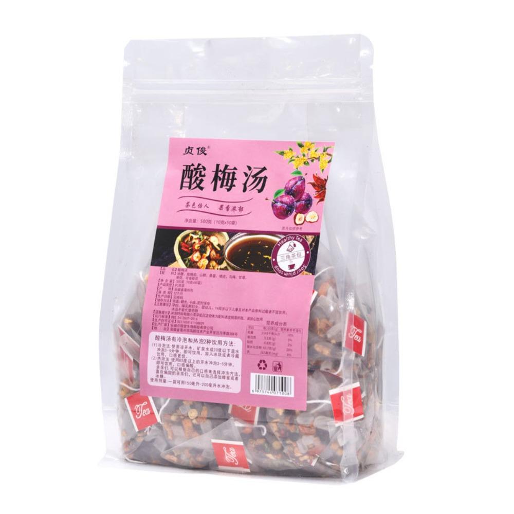 Plum Syrup Herbal Tea 500g Loose Leaf Plum Tea Bags 10g x 50 Chinese Herbal Triangle Bag