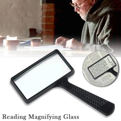 Rectangular Handheld 3x Magnifying Glass Scratch Resistant Reading Magnifier Glass For Seniors Reading Coin Stamp Prints