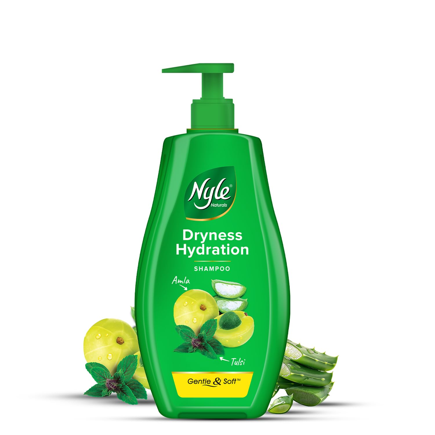 

Nyle Naturals Dryness Hydration Shampoo With Tulsi Amla Aloe Vera For Smooth Hair pH Balanced Paraben Free Gentle Care 800ml