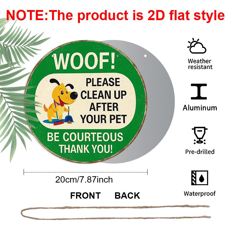 

2D Flat 1pc, 8x8 in, Printed Aluminum Metal Sign, Please Clean Up Pet Waste, Suitable for Doors, Walls, Home, Room Decoration, Streets, Shops 1pc