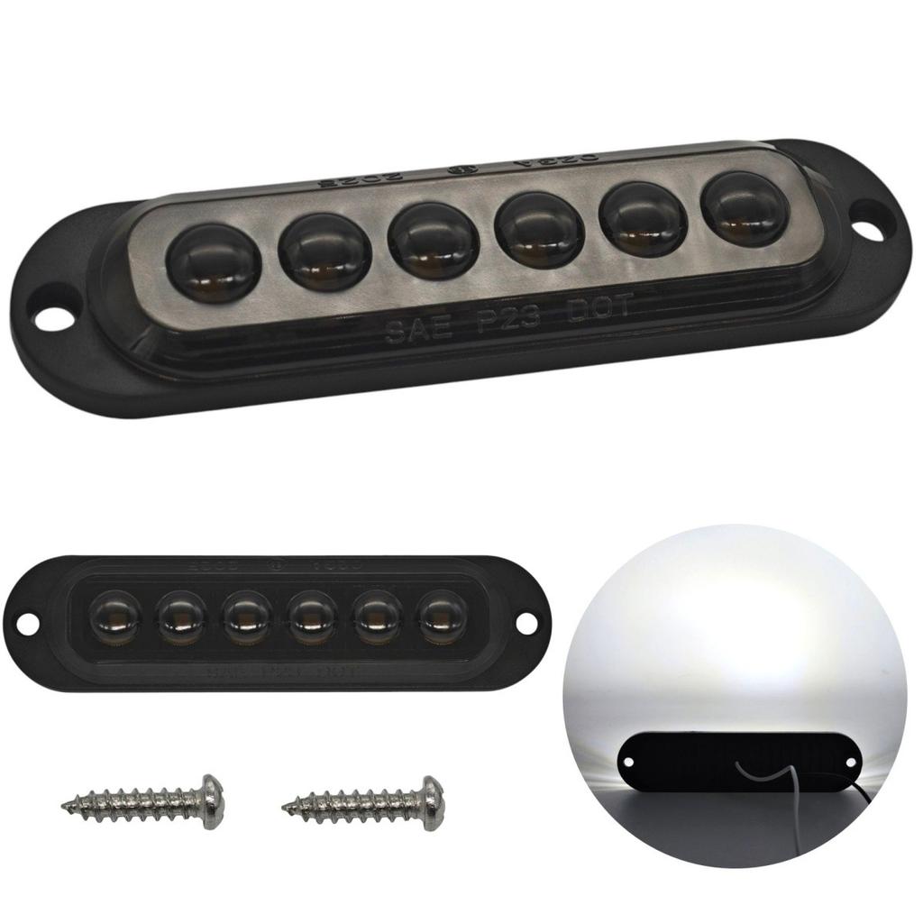 Lampa obrysowa 6 LED dymiona 12-24V  Biały Off-Road
