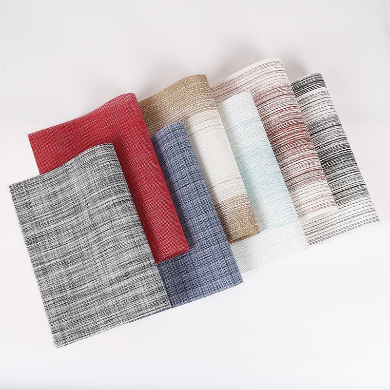 Premium Waterproof Oil-proof PVC Desk Mat: Wash-free, Heat-resistant Woven Placemat for Home, Hotel, and Restaurant Dining.