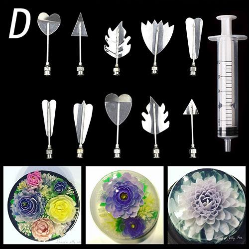14 Stil 3D Gelatine Kuchenform Gelee Kunst Pudding Blumen Edelstahl Düse Spritze Nadel Set Kuchen Dekorationswerkzeuge