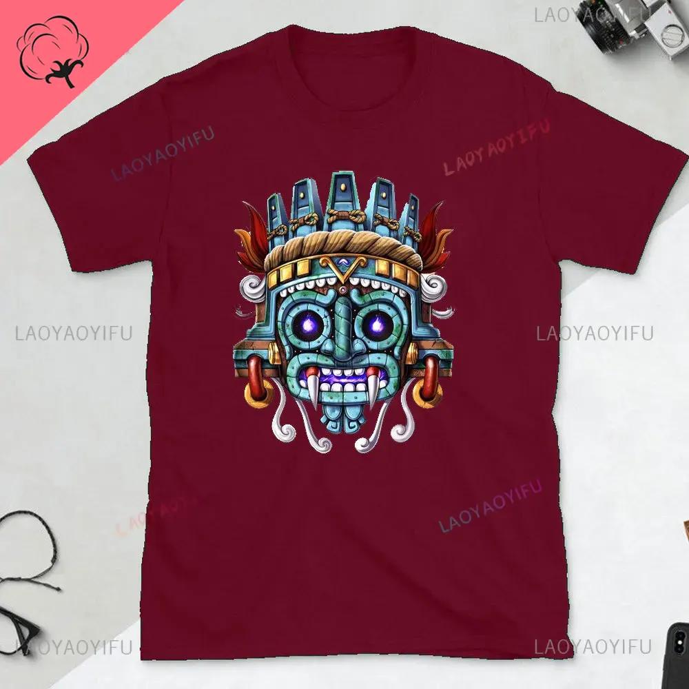 Tlaloc Quetzalcoatl Aztéčtí Bohové Starověcí Bohové Mexické Tričko Pánské Aztécké Tričko Aztécký Potisk Trička z Mexika Mexické Oblečení Muži