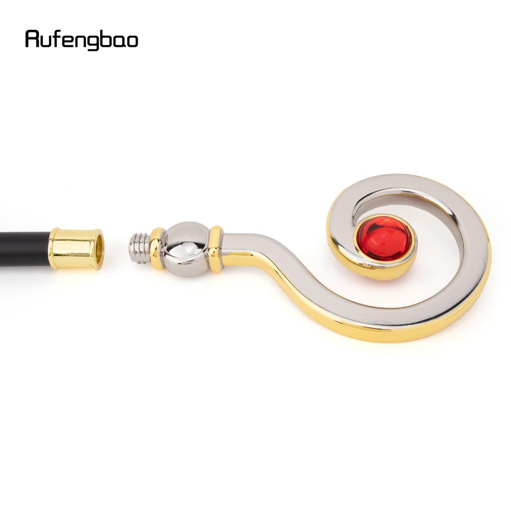 Golden White Hanger Red Diamond Fashion Stick Decorative Cane Elegant Fashion Cane Cosplay Alloy Crosier Vintage Stick 93cm