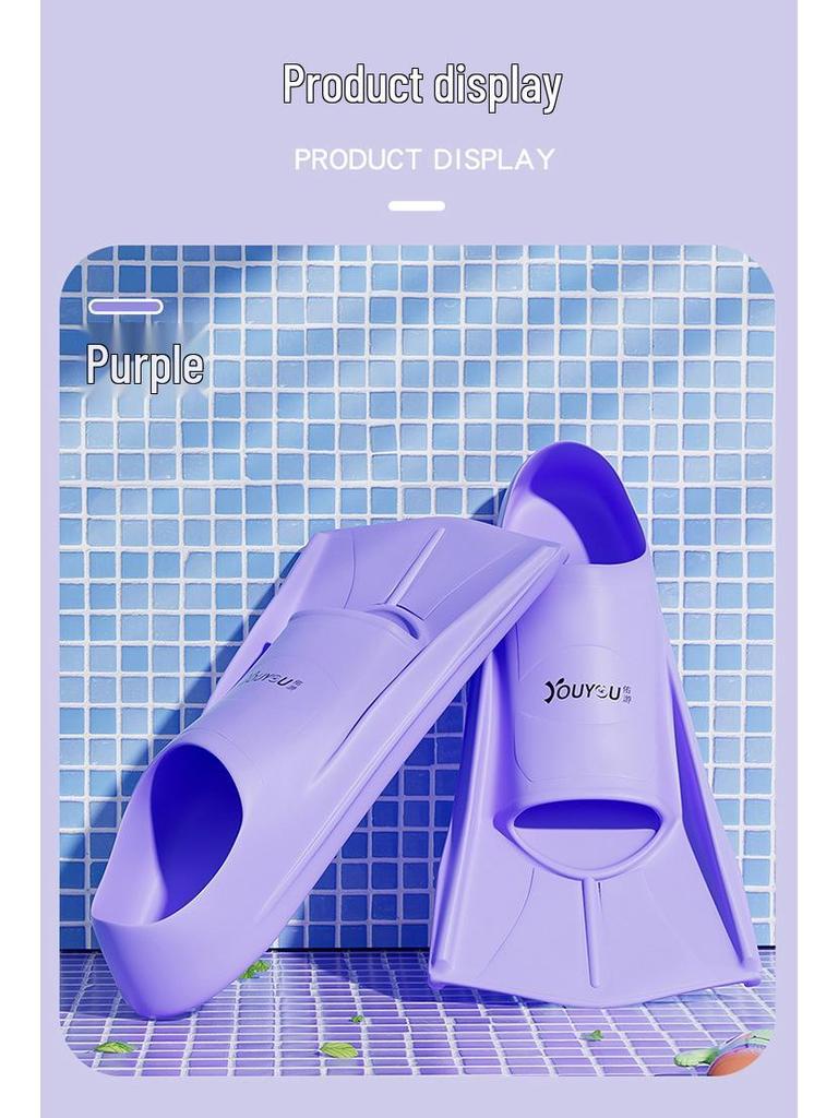 Women's and Children's Professional Short Swim Fins for Freestyle, Breaststroke, Snorkeling, and Diving