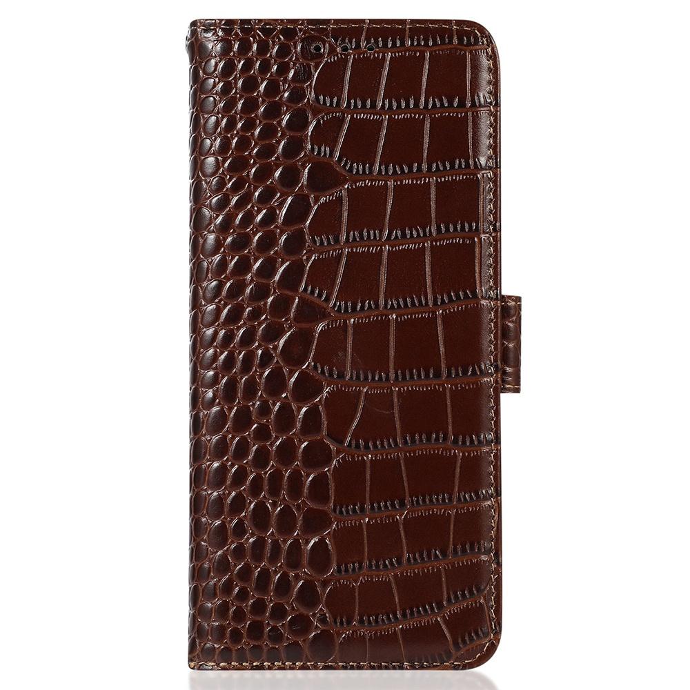 For Xiaomi 14T Pro Case Crocodile Texture Genuine Cow Leather Phone Wallet Cover