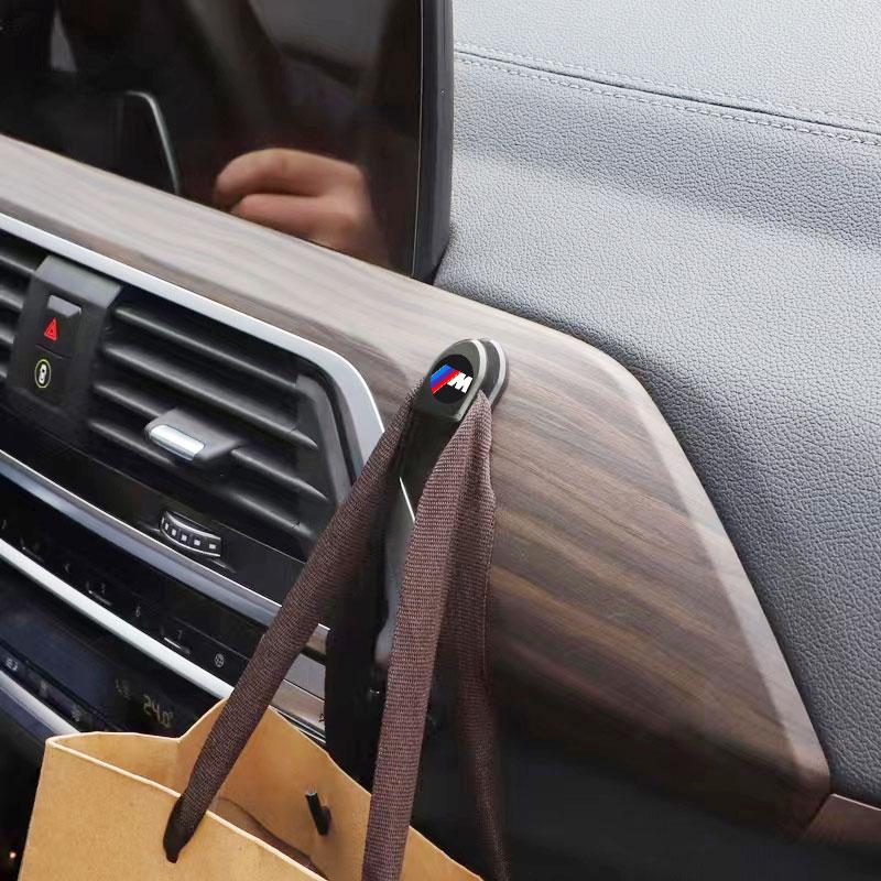 M LOGO Car Hooks Black Self Adhesive Invisible Hooks Interior Storage Holder for Bmw M3 M4 M5 M6 F20 F30 G20 F31 F34 F10 G30 F11 X3 X4 I3 1 3 5 Series