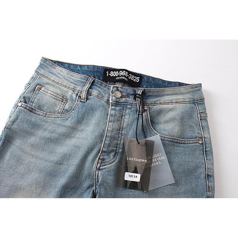 LOSTSHDWS Men's and Women's Spring and Autumn Flared Elastic Jeans Couple Jeans