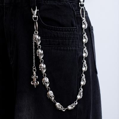 Dark Punk Cross Pendant Skull Waist Chain Men'S Jeans Pant Chain Personality Hip Hop Clothing Accessories