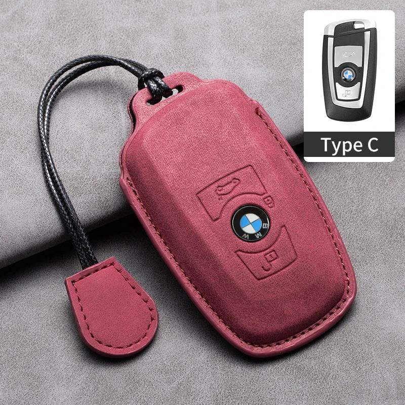 2025 Suede Leather Car Smart Key Case Fob Cover Shell For BMW 1 2 3 4 5 6 7 Series X1 X3 X4 X5 X6 F36 F25 F26 F30 F34 F10 F0
