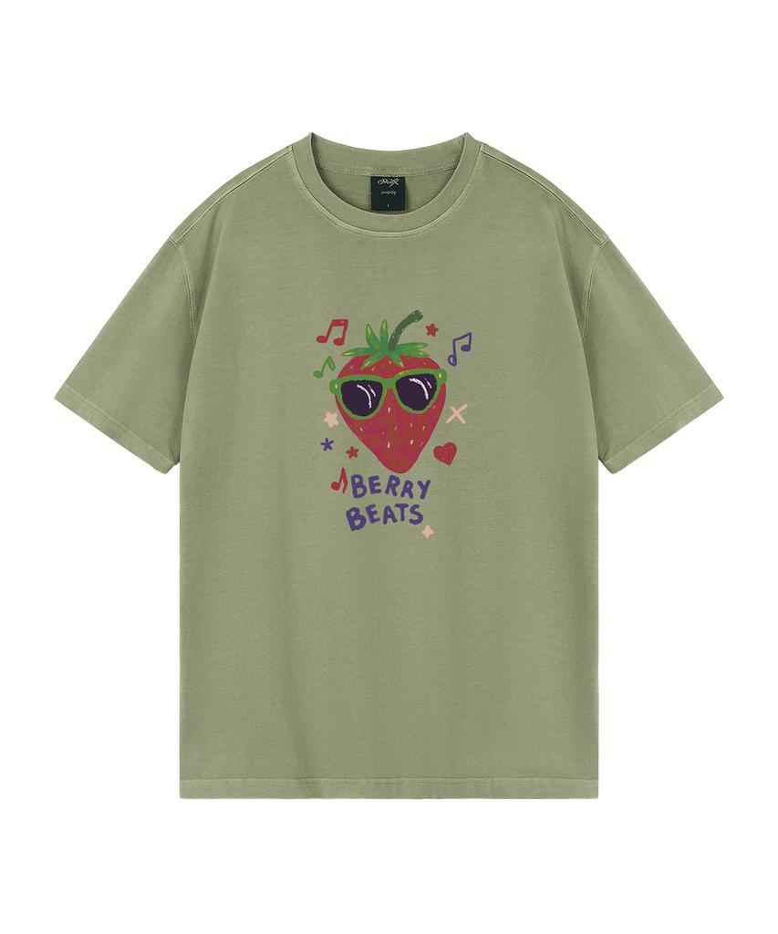 WILDROCK Berry Beats Pigment Oversized Short Sleeve T-Shirt (Cropped) (Type A)