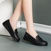 Comfortable Non Slip Versatile Flat Bottomed Women's Leather Shoes Casual Solid Color Middle-aged Women's Shoes