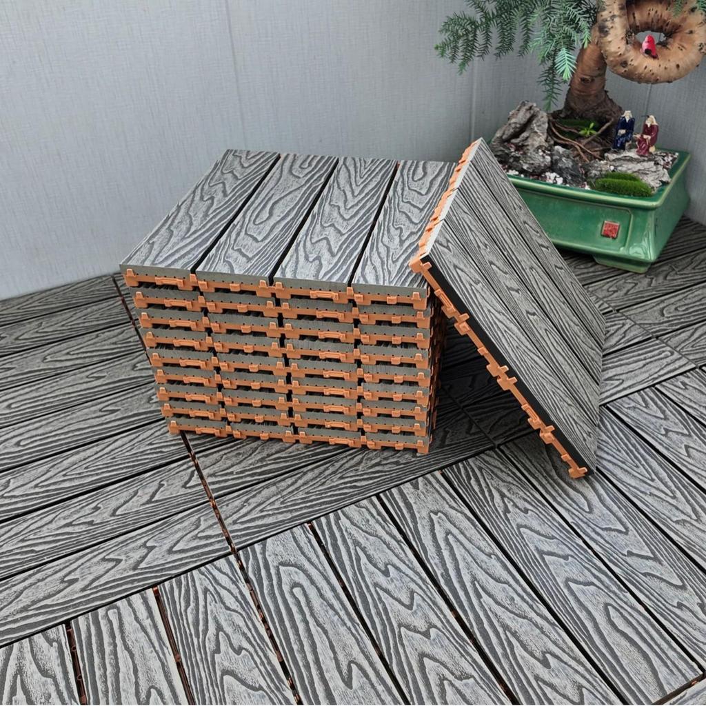 Wasserdichte, wartungsfreie WPC-Terrassendielen für Terrassen, Gärten und Balkone - Selbstverlegend und korrosionsbeständig