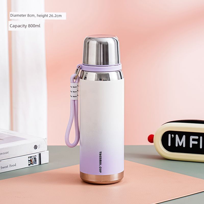 Large-Capacity Thermos Cup for Women, High-Looking 2023 New Model for Male Students, Portable Tea Brewing Cup, 316 Stainless Steel Water Cup
