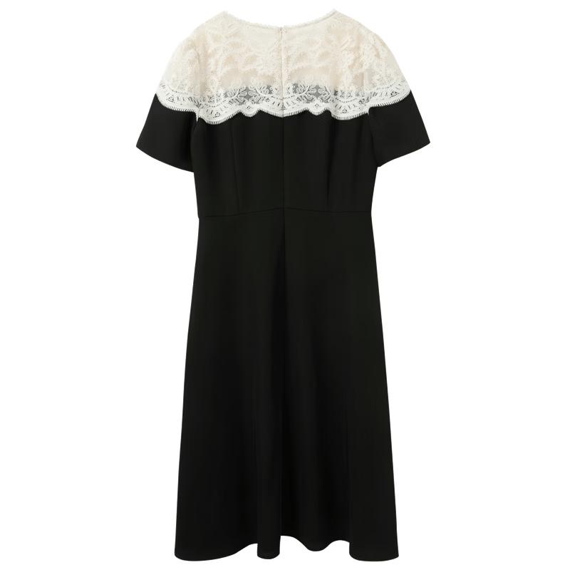 Sancai Plus Size Lace Short Sleeve Maxi Dress