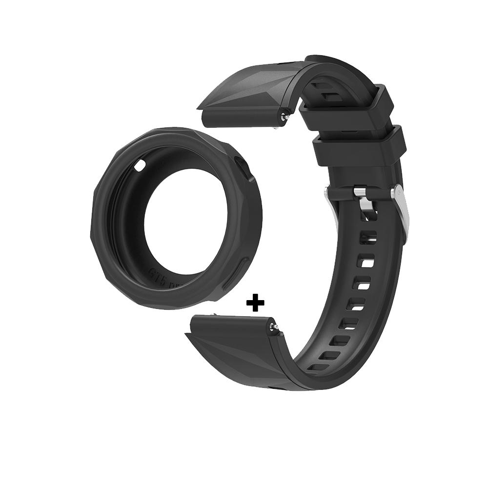 Laikrodžio apyrankė Huawei Watch GT 5 pro 42mm išmaniesiems laikrodžiams, 18mm apyrankė, madingas minkštas silikoninis sportinis dirželis su TPU dėklu