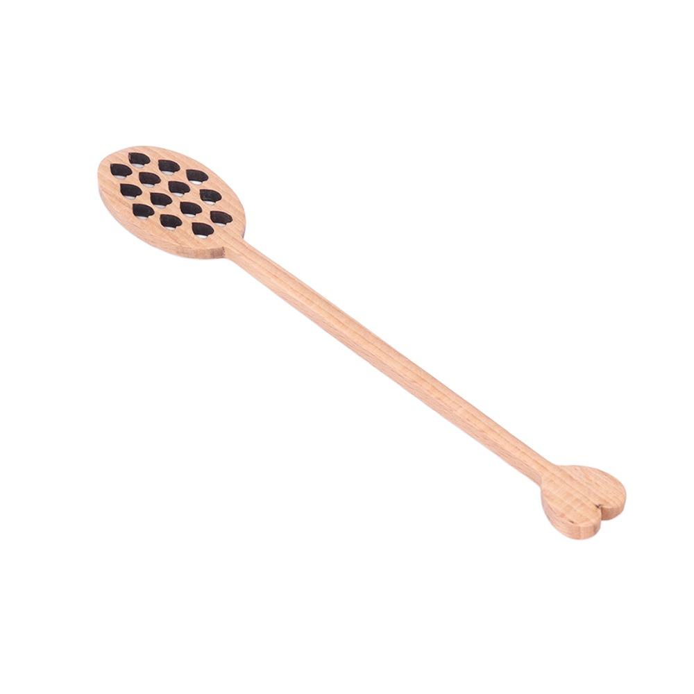 3 Pezzi Cucchiaio Miele Faggio Elaborato Motivo a Cuore Mescolatore in Legno Facile da Pulire Durevole Bastoncino per Nectar