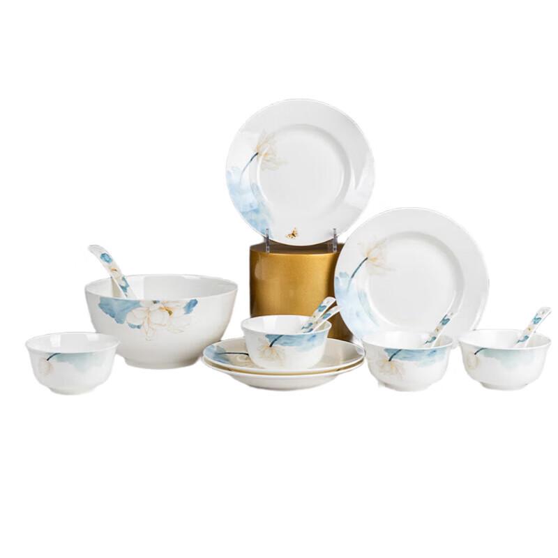 Tanghui Gentleman s Charm Chinese Bone China 13-Piece Dinnerware Set