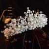 French Crown Headgear Bride Crystal Beaded Hair Accessories Atmospheric Wedding Princess Crown Wedding Studio Styling Accessories
