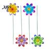Artistic Garden Path Accents Metal Artificial Flower Stake, Decorative Yard Art Sculpture, Colorful Floral Design Lawn Ornaments Decor for Outdoor