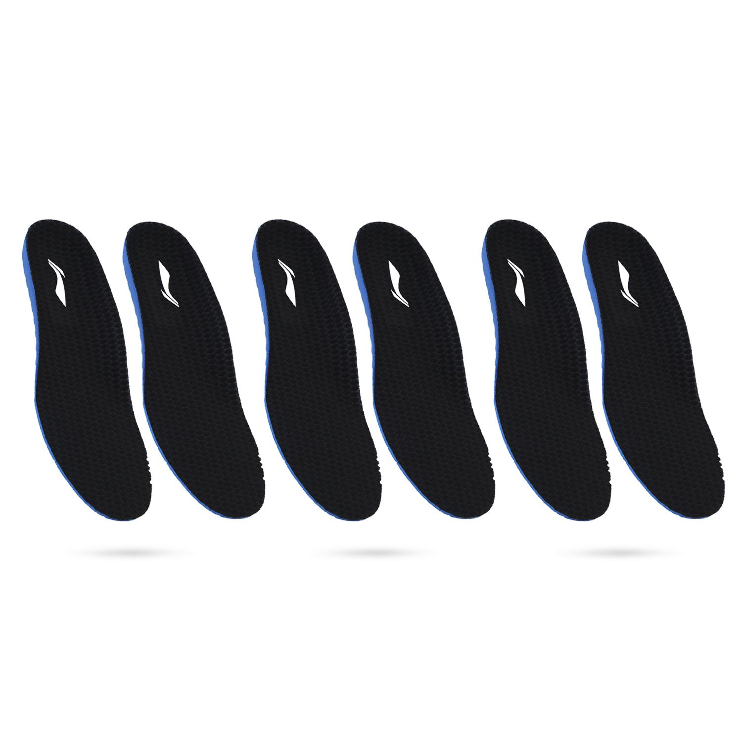 

Li Ning Badminton Sports Series Ultra Soft High Elastic Sweat Absorbent Breathable Shock Absorption 3 Pairs Set Unisex Footwear Black Blue AXZQ007-3 41⅔