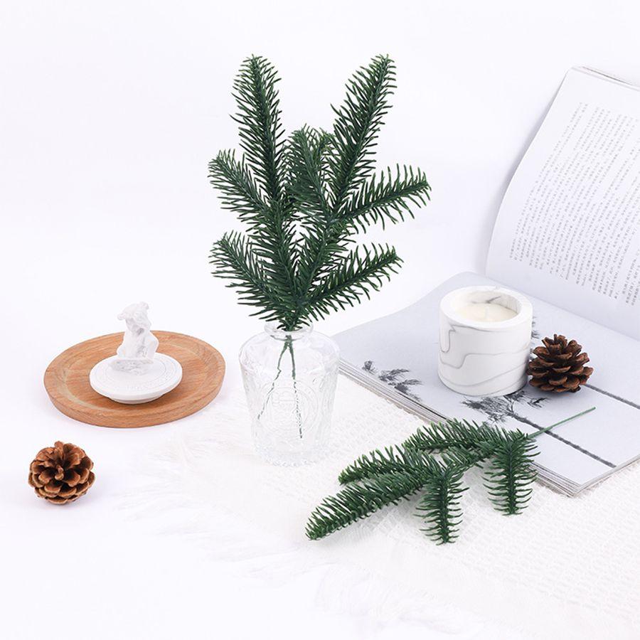 20/50pcs Artificial Plants Plastics Single Tube Pine Needle Christmas Tree Decor Home Room Accessory Green Leaves Diy Bonsai Box