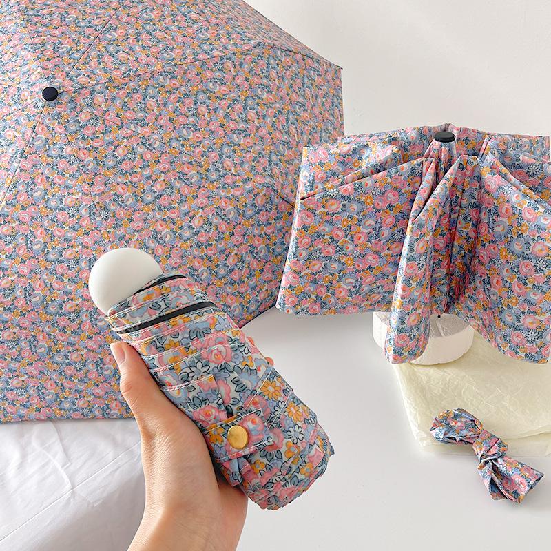 Retro Floral Umbrella Women's Literary High-End Strong Sun Protection Sunscreen Sun Umbrella