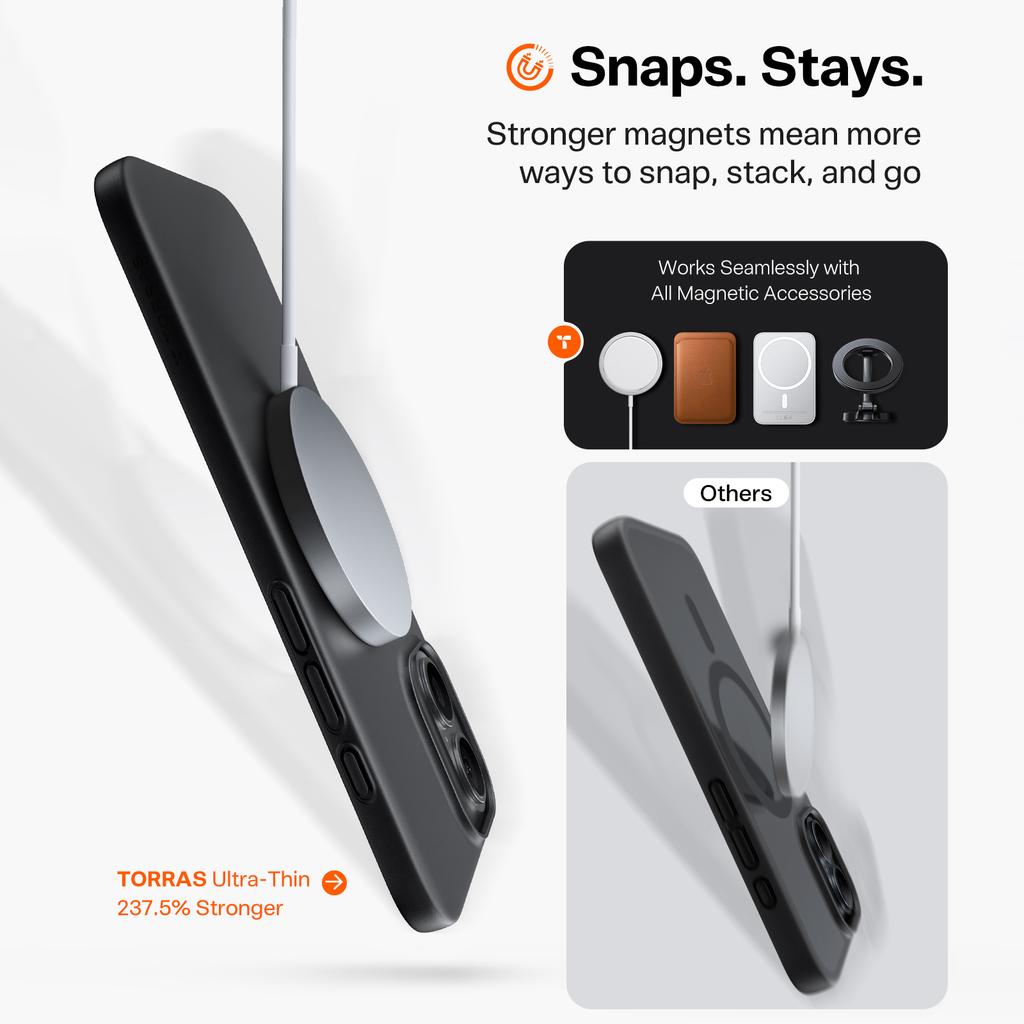 TORRAS For iPhone 17 Case Compatible with MagSafe Hard PC Shockproof Phone Cover