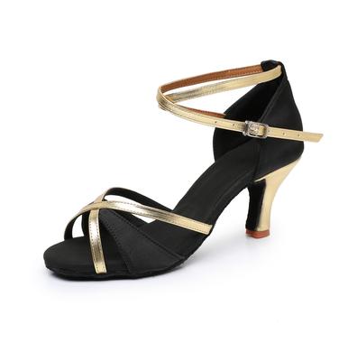 Ladies Girls Ballroom Latin Dancing Sandals Woman'S Medium Heeled Salsa Dance Shoes Sneaker 5/7Cm Soft Suede Sole Practice Shoes