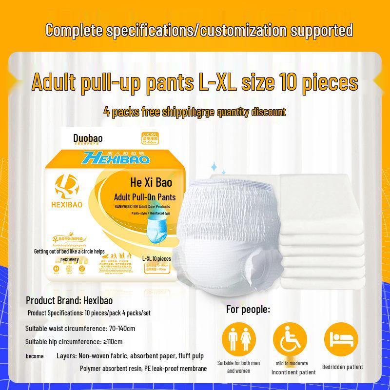Hexibao Adult XL Pull-Up Diapers for Elderly, 10-Pack
