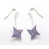 Origami Paper Earrings Pinwheel Purple