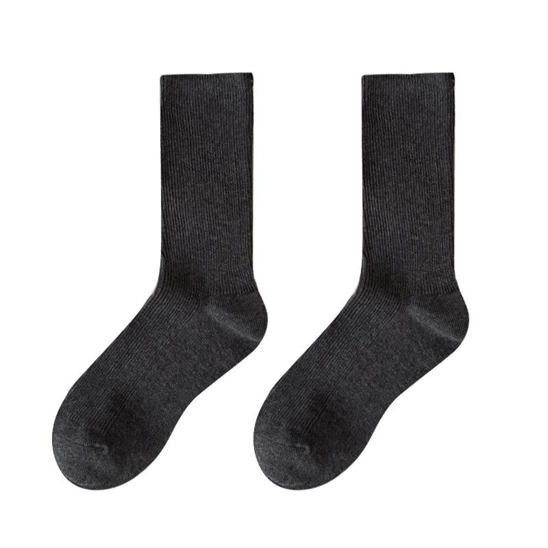 Stacking Socks Children'S Pure Cotton Season Solid Color Simple And Versatile Double Needle Medium Tube Socks Wind Socks