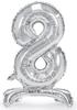 Standing Foil Balloon Number 8 70cm Silver