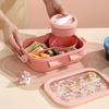 1000/1350ml Cartoon Lunchbox mit Suppenschüssel Bento-Box Schnallen-Design Versiegelt und auslaufsicher Tragbarer Lebensmittelbehälter