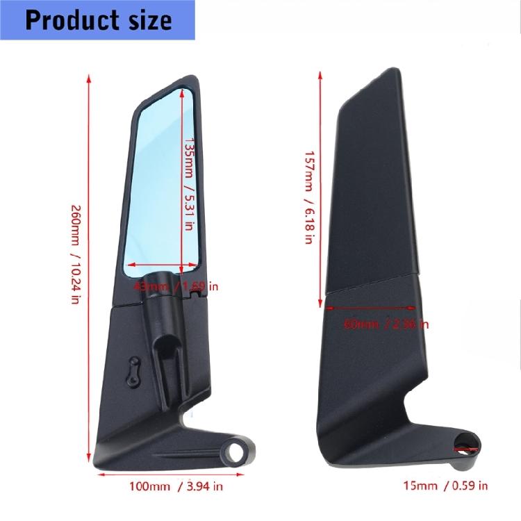Sturdy Metal Motorcycle Mirrors With Anti scowl Blue Lens And flexible Adjustment For Custom Fit