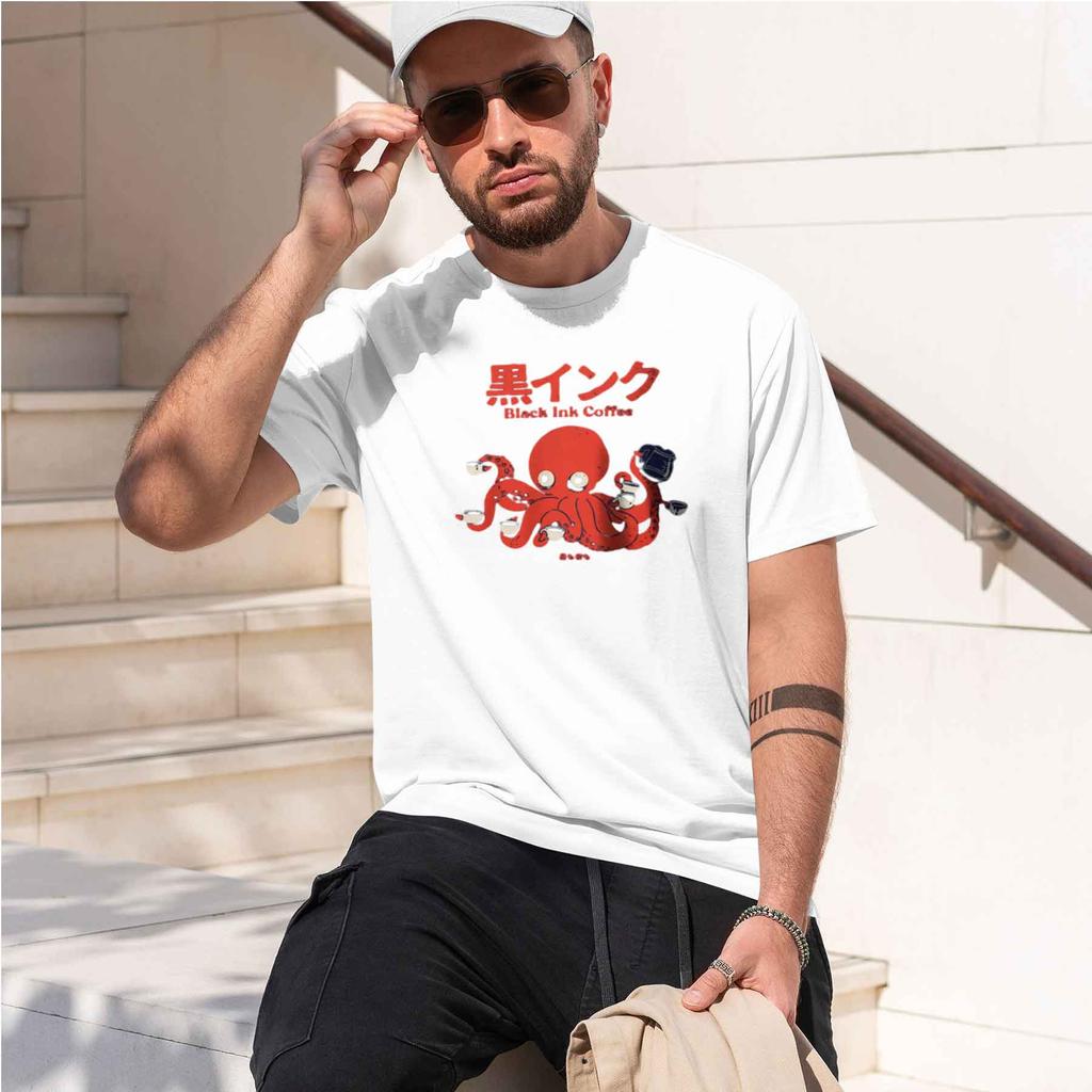 2026 New Modelblack Ink Coffee Creative Printed Unisexs Tshirt 100 Cotton Oversized Charming Graphic Tees For Tops Tees Street