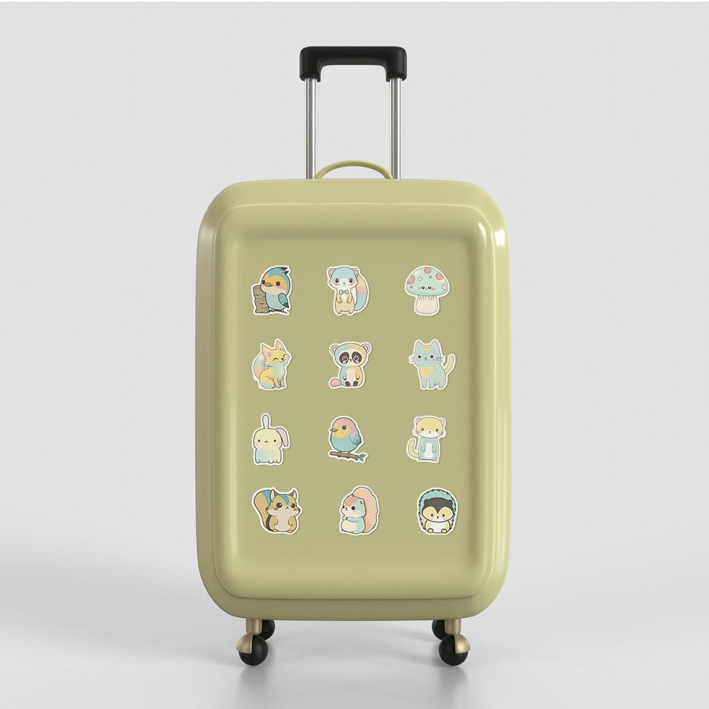 50 Pieces of Cute Animal Graffiti Stickers for DIY Stationery, Water Cups, Luggage, and Waterproof Decorative Stickers