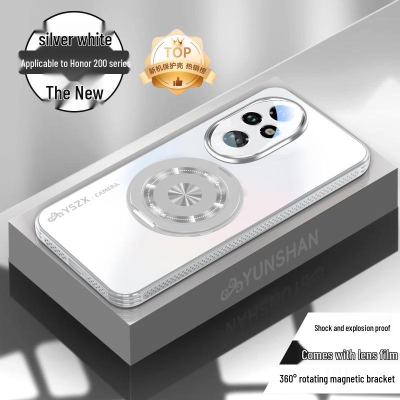 Magnetický otočný stojánek na telefon pro Honor 200/300: Matná, Plné krytí, Ochrana proti pádu, Protiskluzová ochrana