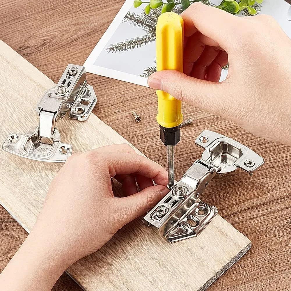 2 szt. Zawiasy do drzwi szafki ze stali nierdzewnej Hydrauliczny amortyzator Bufor Cichy domyk Miękkie zamykanie Ciche Zawiasy ukryte do drzwi szafy