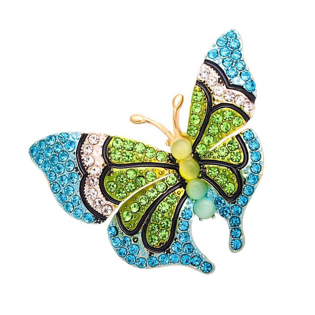 Stylish Butterfly Jewelry Pin For Girls And Women Lightweight Alloy Rhinestones Decoration Brooch Clothing Accessories